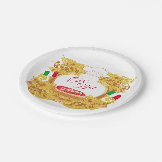 Italienischer Pizza Pappteller (Schrägansicht)