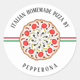 Italienischer Pizza-personalisiert-Zuhause Runder Aufkleber