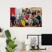 Italienischer politischer Cartoon der Circus-Künst Poster (Heimbüro)