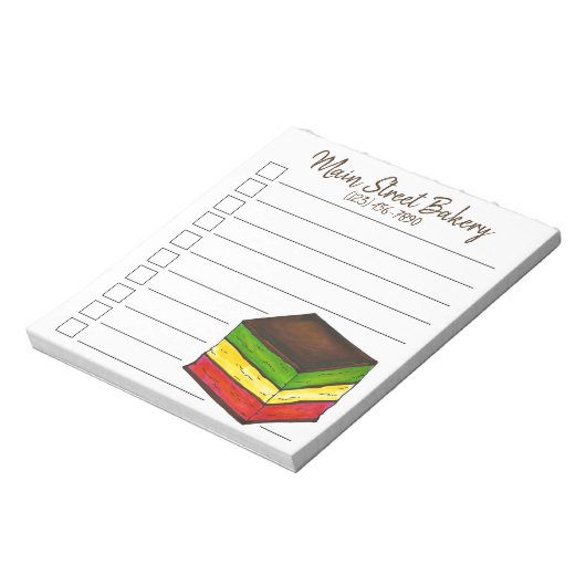 Italienischer Regenbogen Sieben Kochgebäck 7 Schic Notizblock (Rotiert)