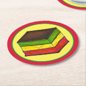 Italienischer Regenbogen Sieben Schicht Weihnachts Runder Pappuntersetzer (Angewinkelt)