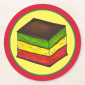 Italienischer Regenbogen Sieben Schicht Weihnachts Runder Pappuntersetzer (Vorderseite)