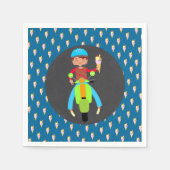 Italienischer Roller Birthday Party Serviette (Vorderseite)