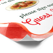 Italienischer Roter Gingham-Fleischbällchen-Baby-P Poster (Ecke)