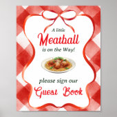 Italienischer Roter Gingham-Fleischbällchen-Baby-P Poster (Vorne)