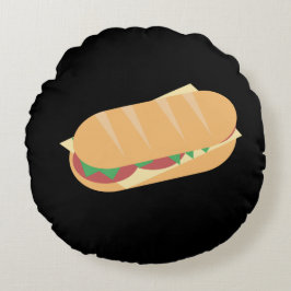 Italienischer Sandwich-Unterkäse und SalatTomaten Rundes Kissen