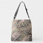 Italienischer schwarzer Marmor mit rosa Glitzern Tragetaschen Mit Langen Trägern (Rückseite)