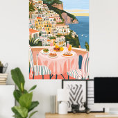 Italienischer Sommer-Amalfi-Küste Akrylische Mauer Poster (Heimbüro)