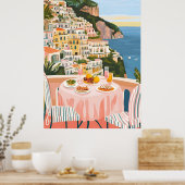 Italienischer Sommer-Amalfi-Küste Akrylische Mauer Poster (Küche)