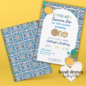 Italienischer Sommerlemonade Picnic 1. Geburtstag Einladung