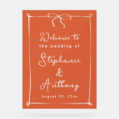 Italienischer Sonnenuntergang mit weißer Bow-Hochz Acrylschild (Vorderseite)