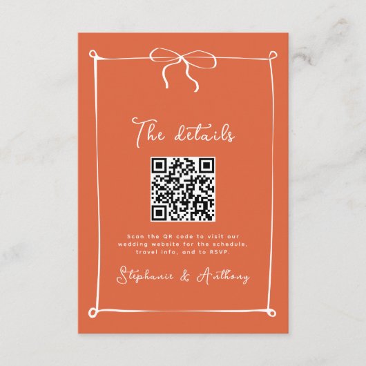 Italienischer Sonnenuntergang mit weißer Bow-Hochz Begleitkarte (Vorderseite)