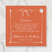 Italienischer Sonnenuntergang mit weißer Bow-Hochz Geschenkanhänger (Rückseite)