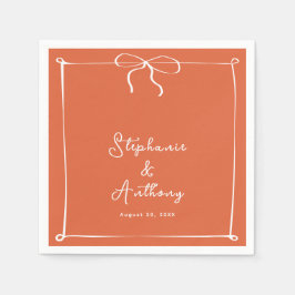 Italienischer Sonnenuntergang mit weißer Bow-Hochz Serviette