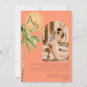 Italienischer Sonnenuntergang Toskana Minimal Wedd Dankeskarte (Rückseite)