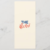 Italienischer Spaß farbenfrohe handgeschriebene fe Menükarte (Rückseite)