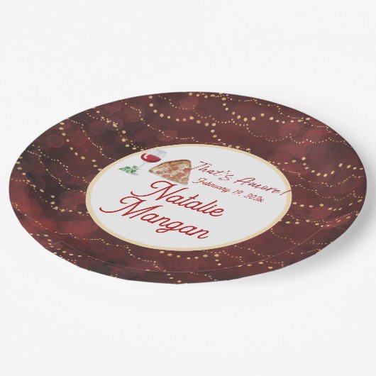 Italienischer Stil Amore Brautparty Pappteller (Schrägansicht)