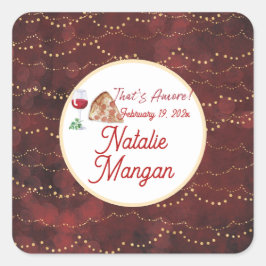 Italienischer Stil Amore Brautparty Quadratischer Aufkleber