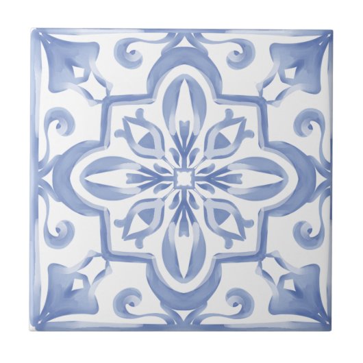 italienischer Stil, blau, mediterran gefliest, Fliese (Vorderseite)