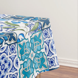 Italienischer Stil, blaue Fliesen Tischdecke