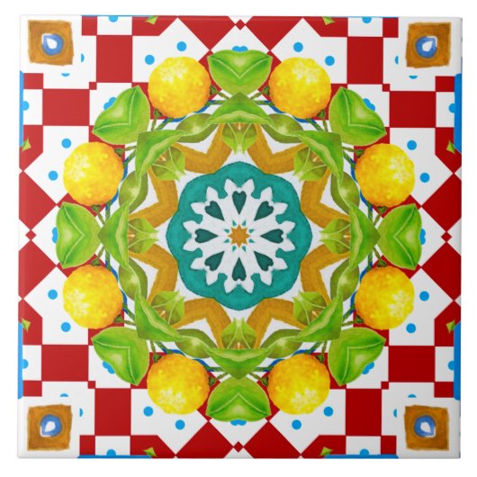 Italienischer Stil, Fliesen, Majolika All-Over Pri Fliese (Vorderseite)