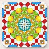 Italienischer Stil, Fliesen, Majolika All-Over Pri Getränkeuntersetzer (Vorderseite)