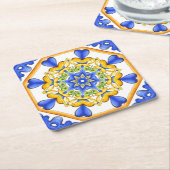 Italienischer Stil, Fliesen, Majolika All-Over Pri Rechteckiger Pappuntersetzer (angewinkelt)