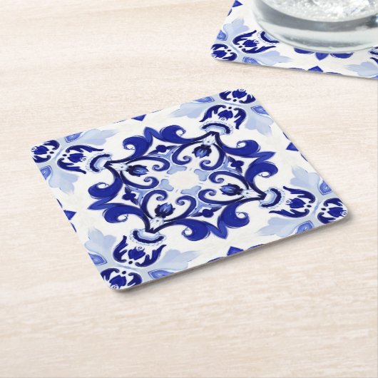 Italienischer Stil, Fliesen, Majolika All-Over Pri Rechteckiger Pappuntersetzer (angewinkelt)