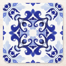 Italienischer Stil, Fliesen, Majolika All-Over Pri Rechteckiger Pappuntersetzer