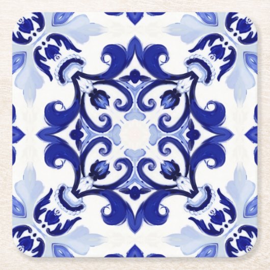 Italienischer Stil, Fliesen, Majolika All-Over Pri Rechteckiger Pappuntersetzer (Vorderseite)