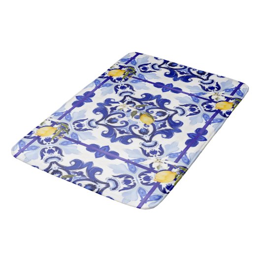 Italienischer Stil,Fliesen,Majolika,Zitrone,All-Ov Badematte (Schrägansicht)