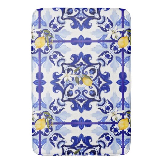 Italienischer Stil,Fliesen,Majolika,Zitrone,All-Ov Badematte (Vorderseite Vertikal)