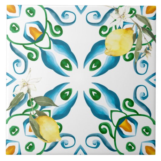 Italienischer Stil,Fliesen,Majolika,Zitrone,All-Ov Fliese (Vorderseite)