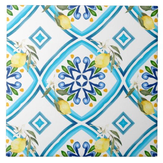 Italienischer Stil,Fliesen,Majolika,Zitrone,All-Ov Fliese (Vorderseite)