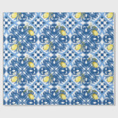 Italienischer Stil,Fliesen,Majolika,Zitrone,All-Ov Geschenkpapier (Flach)