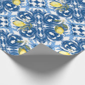Italienischer Stil,Fliesen,Majolika,Zitrone,All-Ov Geschenkpapier (Ecke)