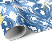 Italienischer Stil,Fliesen,Majolika,Zitrone,All-Ov Geschenkpapier (Rolleneckpunkt)