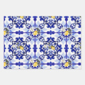 Italienischer Stil,Fliesen,Majolika,Zitrone,All-Ov Geschenkpapier Set (Vorderseite 2)