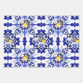 Italienischer Stil,Fliesen,Majolika,Zitrone,All-Ov Geschenkpapier Set (Vorderseite)