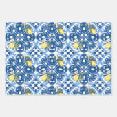 Italienischer Stil,Fliesen,Majolika,Zitrone,All-Ov Geschenkpapier Set (Vorderseite 3)