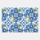 Italienischer Stil,Fliesen,Majolika,Zitrone,All-Ov Geschenkpapier Set (Vorderseite 2)