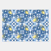 Italienischer Stil,Fliesen,Majolika,Zitrone,All-Ov Geschenkpapier Set (Vorderseite)