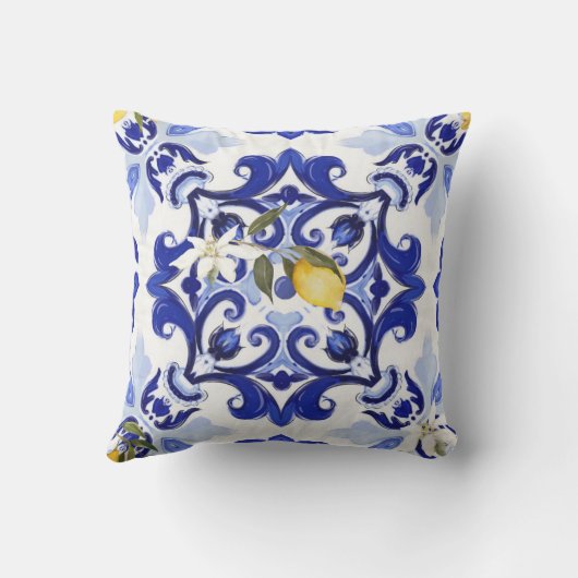 Italienischer Stil,Fliesen,Majolika,Zitrone,All-Ov Kissen (Rückseite)