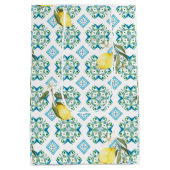 Italienischer Stil,Fliesen,Majolika,Zitrone,All-Ov Mittlere Geschenktüte (Rückseite)