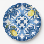 Italienischer Stil,Fliesen,Majolika,Zitrone,All-Ov Pappteller (Vorderseite)