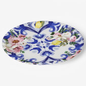 Italienischer Stil, Fliesen, Majolika, Zitrone All Pappteller (Schrägansicht)