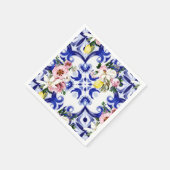 Italienischer Stil, Fliesen, Majolika, Zitrone All Serviette (Ecke)