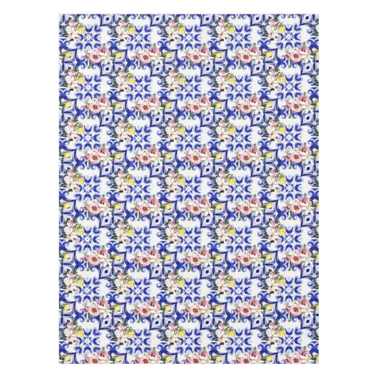 Italienischer Stil, Fliesen, Majolika, Zitrone All Tischdecke (Vorderseite)