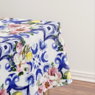Italienischer Stil, Fliesen, Majolika, Zitrone All Tischdecke