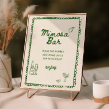 Italienischer Stil Grüne Hand gezeichnet Mimosa Ba